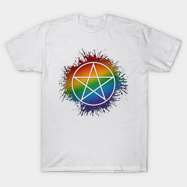 Rainbow Pentacle T-Shirt by LiveLoudGraphics